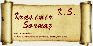 Krasimir Šormaz vizit kartica